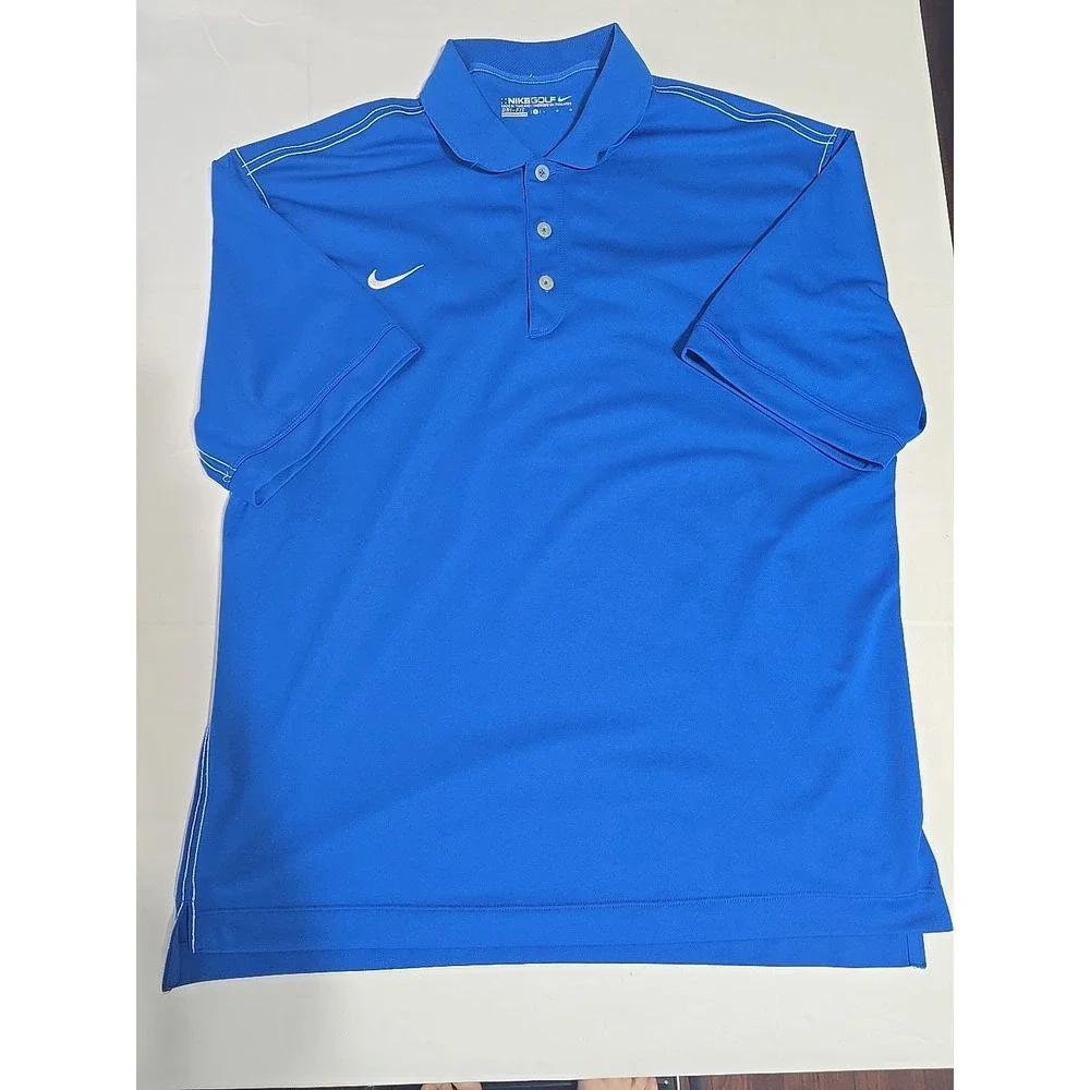 Nike‎ Dri Fit Golf Polo Large Men's Shirt Short Sleeve Blue
